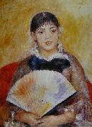 Pierre-Auguste Renoir Femme a l'eventail oil painting reproduction